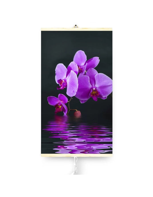 Panou radiant electric decorativ TRIO, incalzire cu infrarosu 420W/ 210W, model Orhidee, 100 x 57 cm