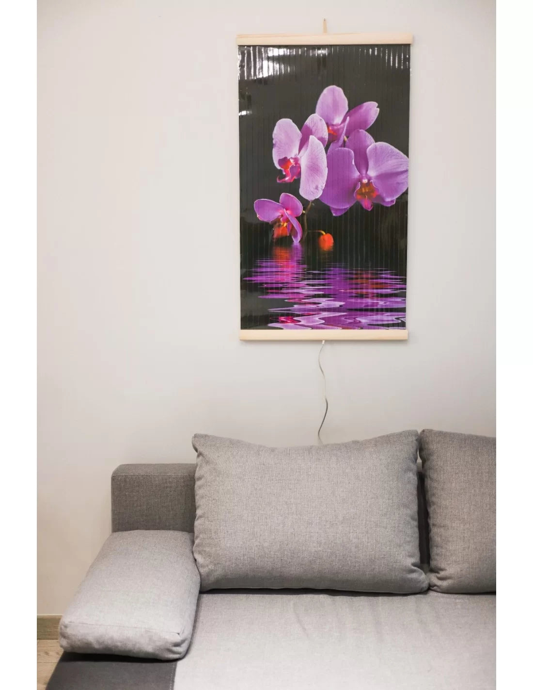 Panou radiant electric decorativ TRIO, incalzire cu infrarosu 420W/ 210W, model Orhidee, 100 x 57 cm