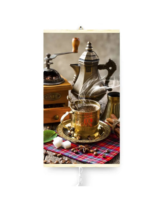 Panou radiant electric decorativ TRIO, incalzire cu infrarosu 420W/ 210W, model Coffee, 100 x 57 cm