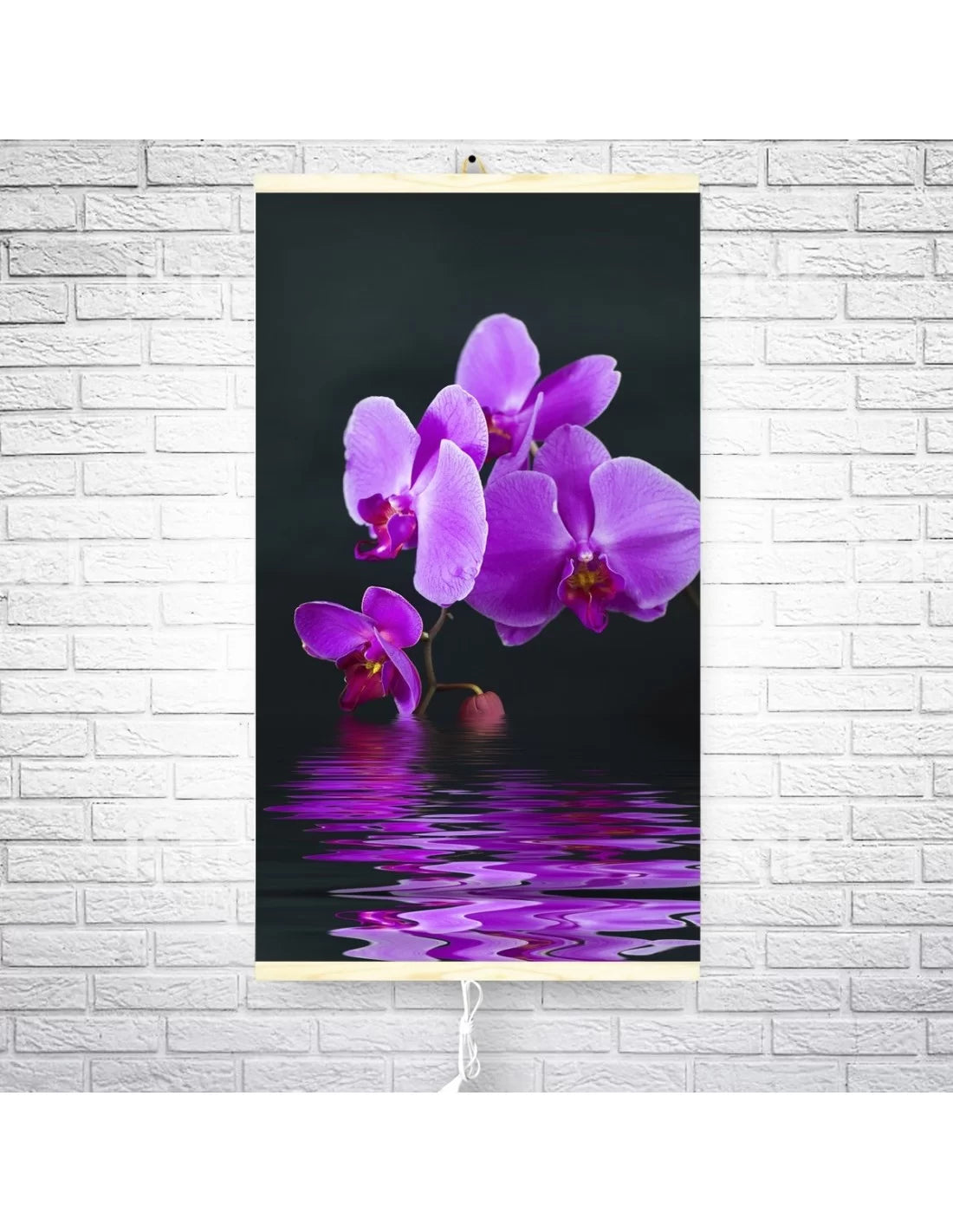 Panou radiant electric decorativ TRIO, incalzire cu infrarosu 420W/ 210W, model Orhidee, 100 x 57 cm